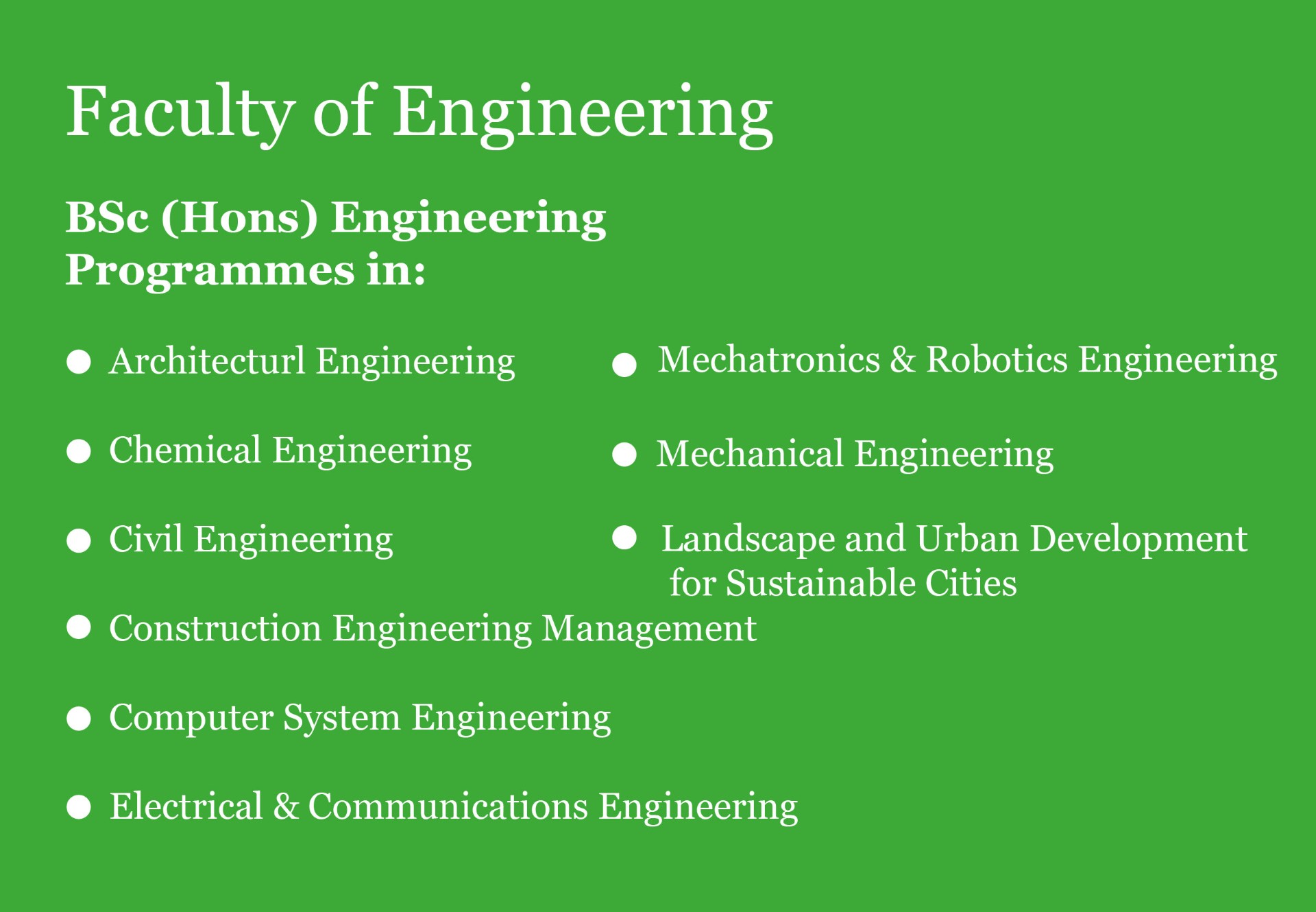 Faculty of  Engineering 